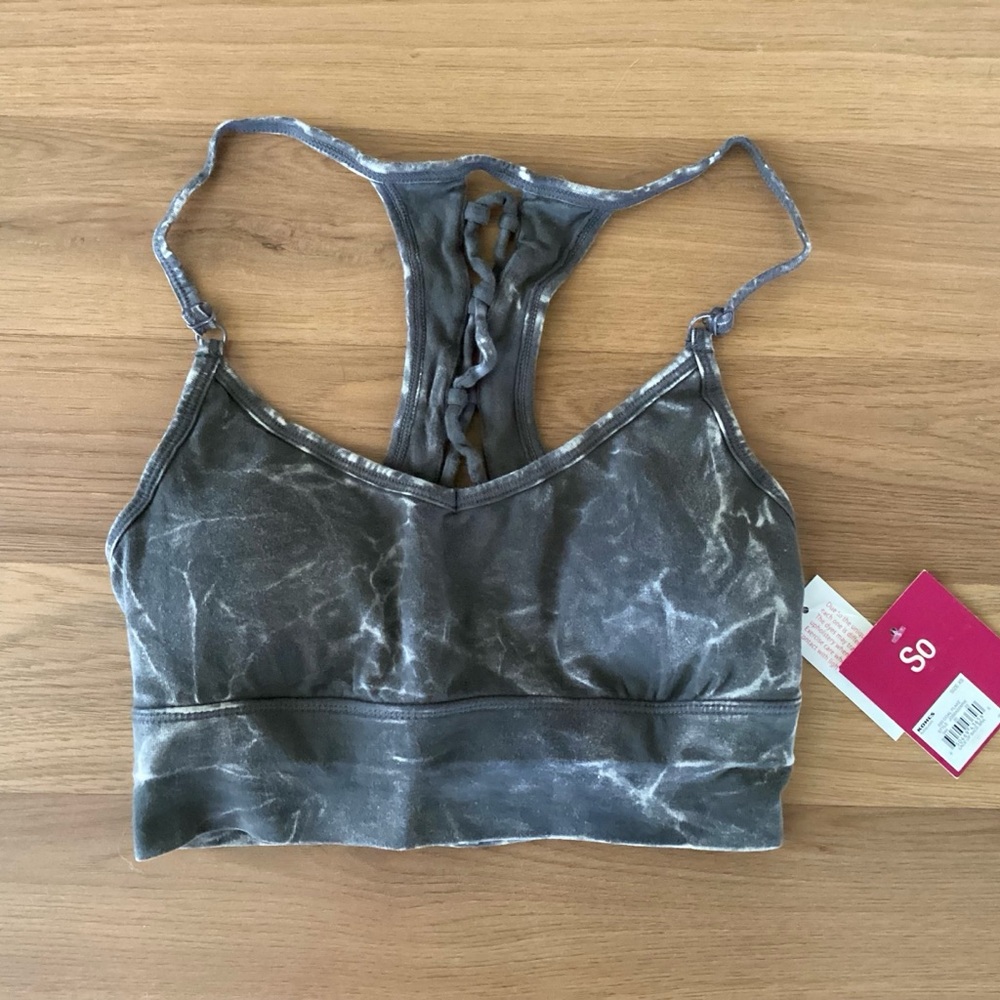 SO Kohl’s Lace Up Back bra bralette coal flake gray XS NWT